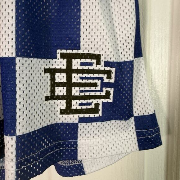 Eric Emanuel x NASCAR Mesh Shorts XXL Blue White Checkerboard Made in USA Limite - Picture 6 of 7